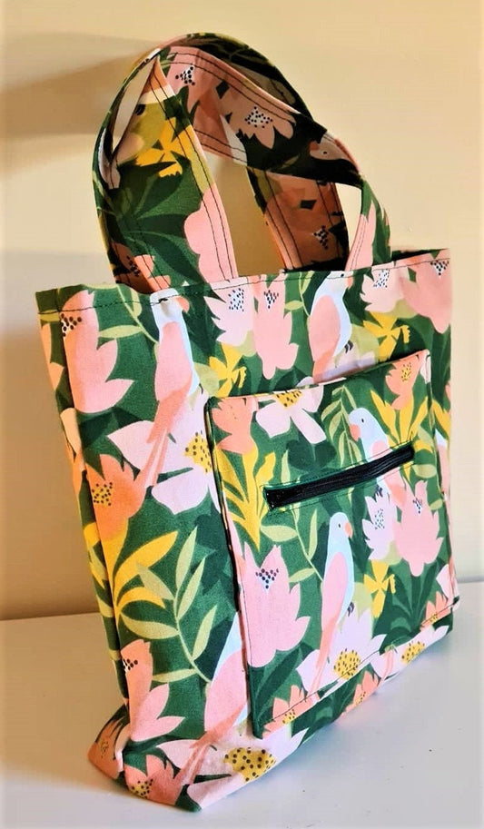 Zipper Pocket Tote Bag